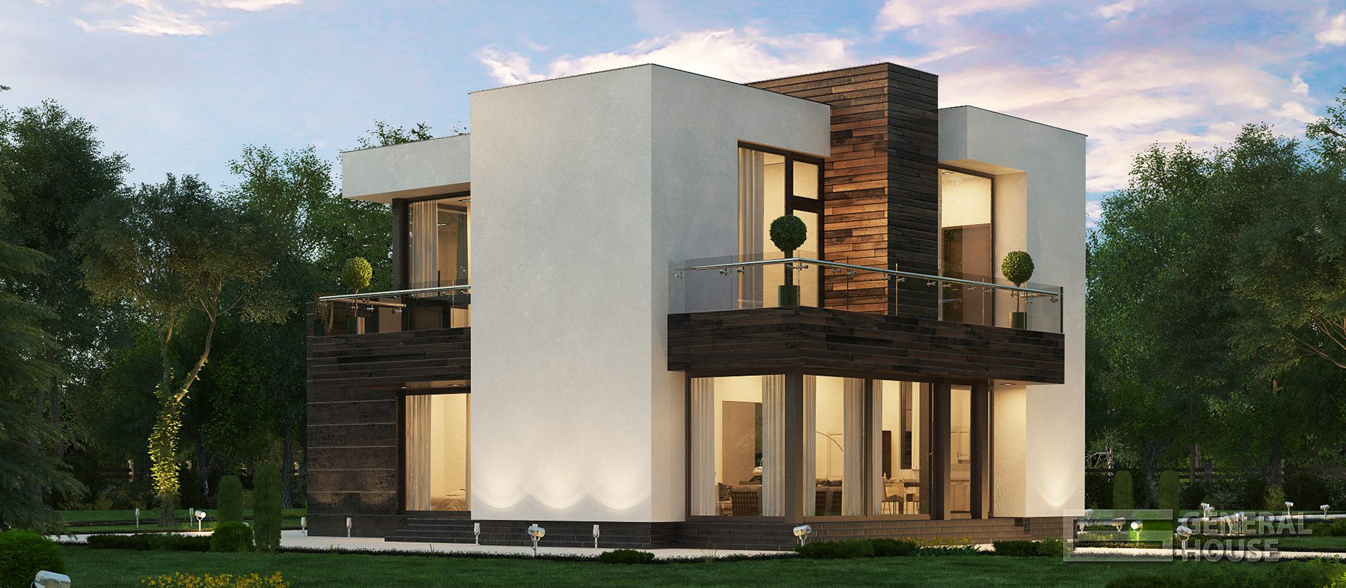 Дом из CLT панелей Друзья 213 — фасад 1